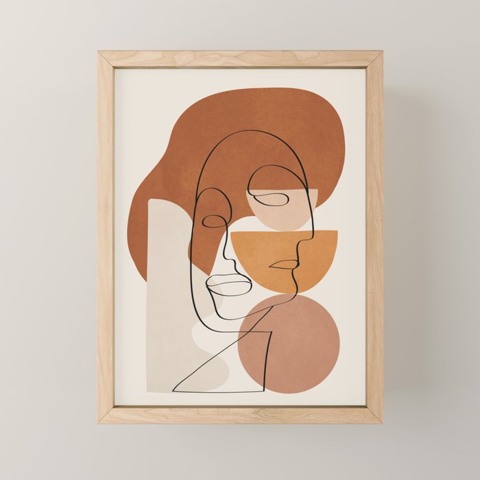 Abstract Clay Faces II Mini Art Print Gallery Image 1