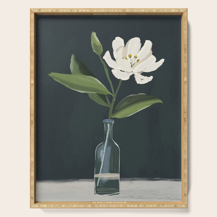 A flower in a vase Serving Tray Gallery Image 1