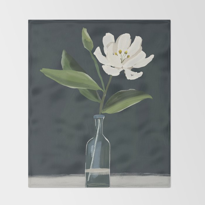 A flower in a vase Throw Blanket Gallery Image 2