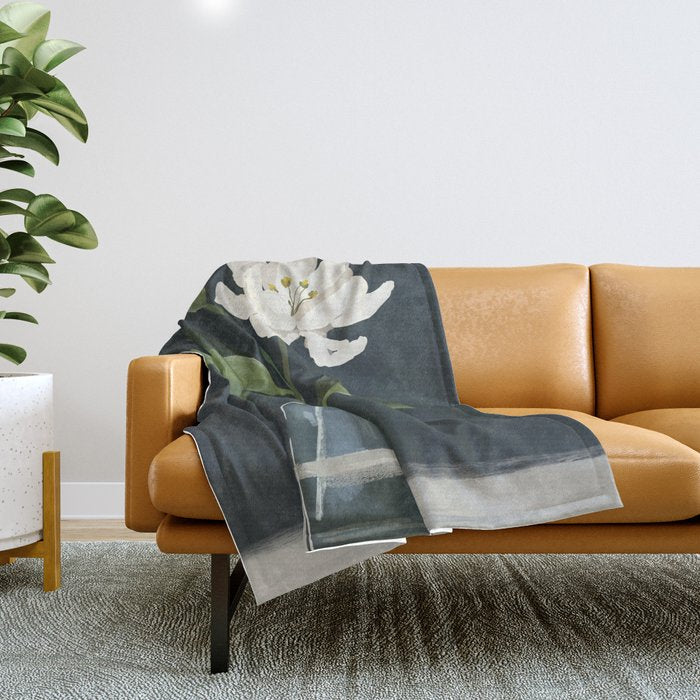 A flower in a vase Throw Blanket Gallery Image 1