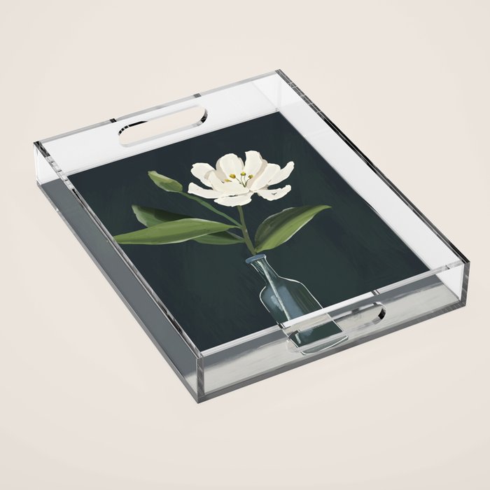 A flower in a vase Acrylic Tray Gallery Image 1