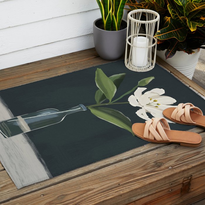 A flower in a vase Outdoor Rug Gallery Image 2