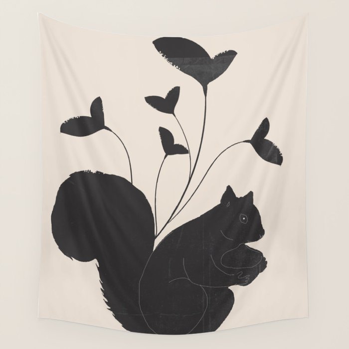 The Abstract Black Squirrel Wall Tapestry Gallery Image 4