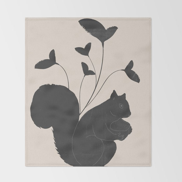 The Abstract Black Squirrel Throw Blanket Gallery Image 2