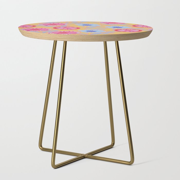 Folk Floral Blossoms in Pastel Pink Side Table Gallery Image 1