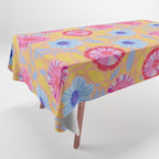 Folk Floral Blossoms in Pastel Pink Tablecloth Gallery Image 1