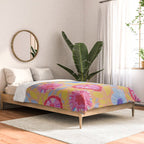 Folk Floral Blossoms in Pastel Pink Comforter Gallery Image 2