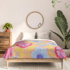 Folk Floral Blossoms in Pastel Pink Comforter Gallery Image 3