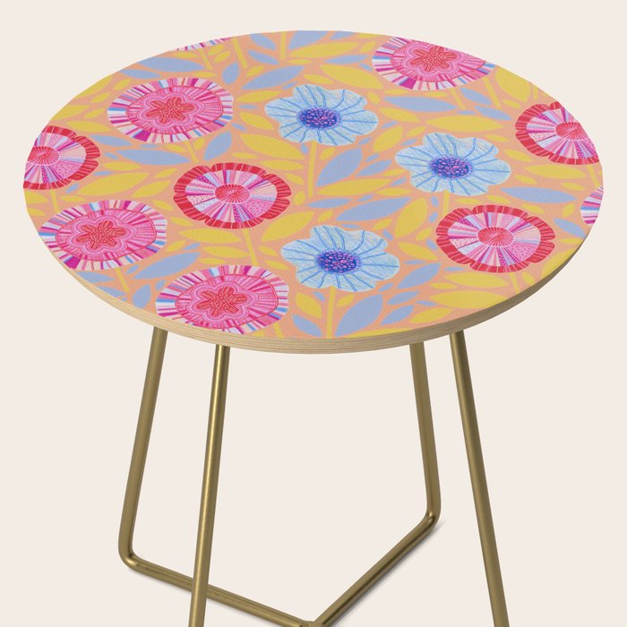 Folk Floral Blossoms in Pastel Pink Side Table Gallery Image 2