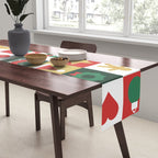 Christmas mosaic geometric pattern Table Runner Gallery Image 2