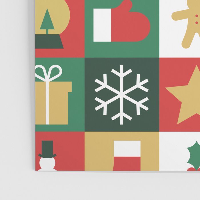 Christmas mosaic geometric pattern Poster Gallery Image 3