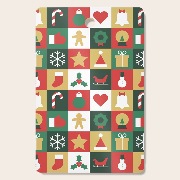 Christmas mosaic geometric pattern Cutting Board Gallery Image 1