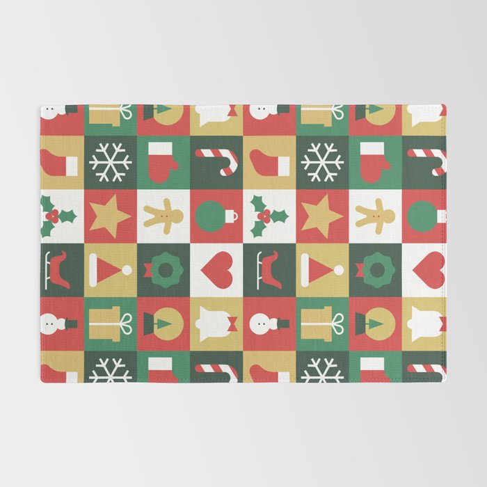 Christmas mosaic geometric pattern Rug Gallery Image 2