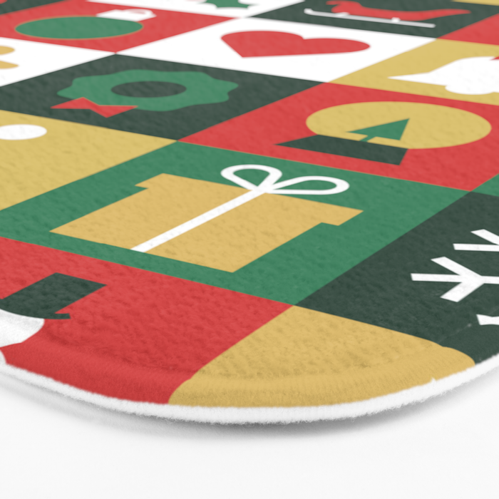 Christmas mosaic geometric pattern Bath Mat Gallery Image 3