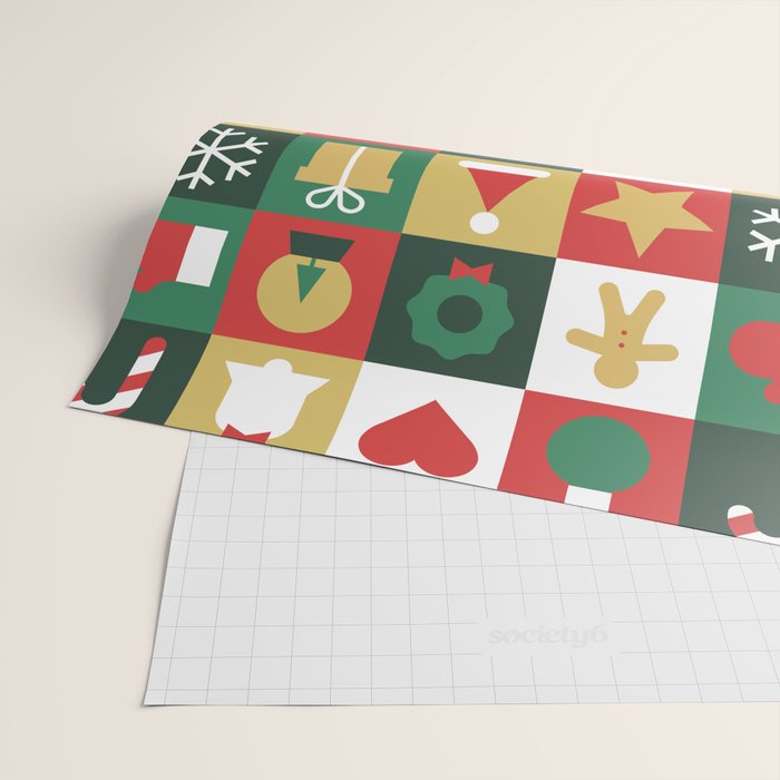 Christmas mosaic geometric pattern Wrapping Paper Gallery Image 2