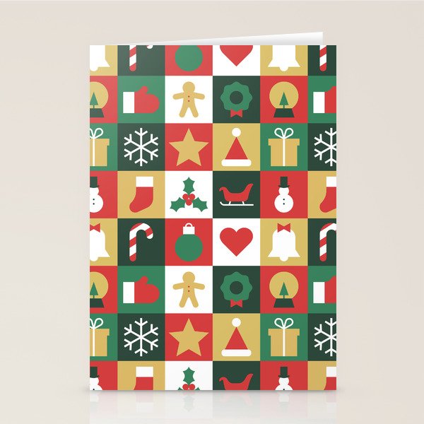 Christmas mosaic geometric pattern Stationery Card Gallery Image 2
