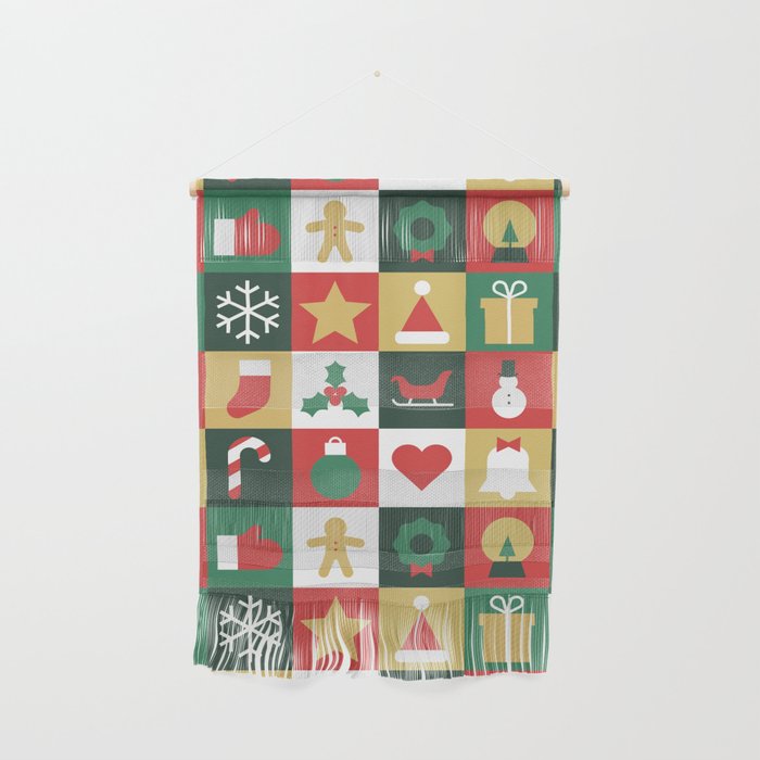 Christmas mosaic geometric pattern Wall Hanging Gallery Image 1