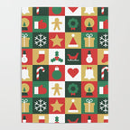 Christmas mosaic geometric pattern Poster Gallery Image 4