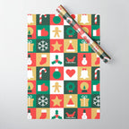 Christmas mosaic geometric pattern Wrapping Paper Gallery Image 1
