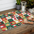 Christmas mosaic geometric pattern Outdoor Rug Gallery Image 2