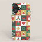 Christmas mosaic geometric pattern iPhone Case Gallery Image 1