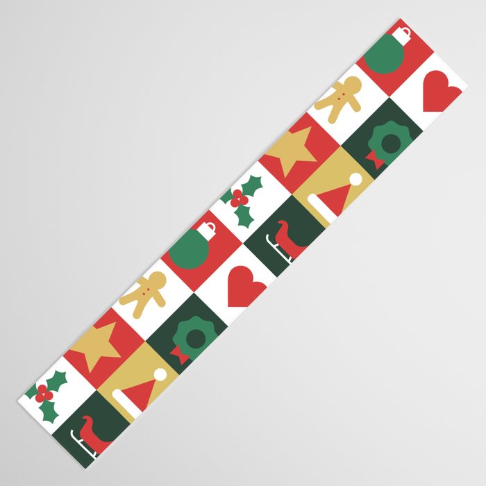 Christmas mosaic geometric pattern Table Runner Gallery Image 3