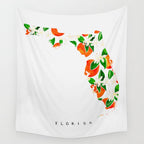 Florida State Flower - Orange Blossoms Wall Tapestry Gallery Image 4