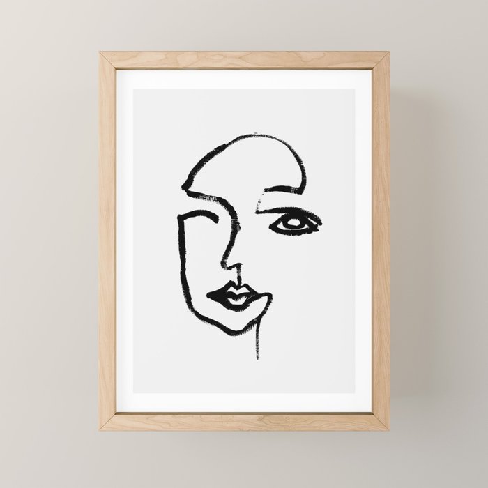 Face Line Art Print 2 Mini Art Print Gallery Image 1