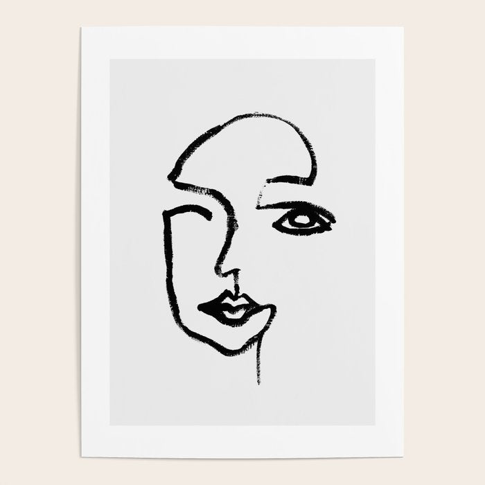 Face Line Art Print 2 Poster Gallery Image 1