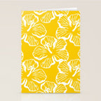 Yellow tropical hibiscus flower art pattern Stationery Card Gallery Image 2