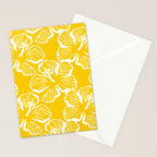 Yellow tropical hibiscus flower art pattern Stationery Card Gallery Image 2