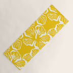 Yellow tropical hibiscus flower art pattern Yoga Mat Gallery Image 1