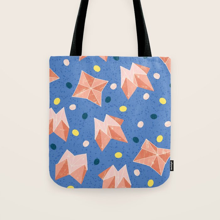 Origami Fortune Teller in Lavender & Pastel Pink Tote Bag Gallery Image 1