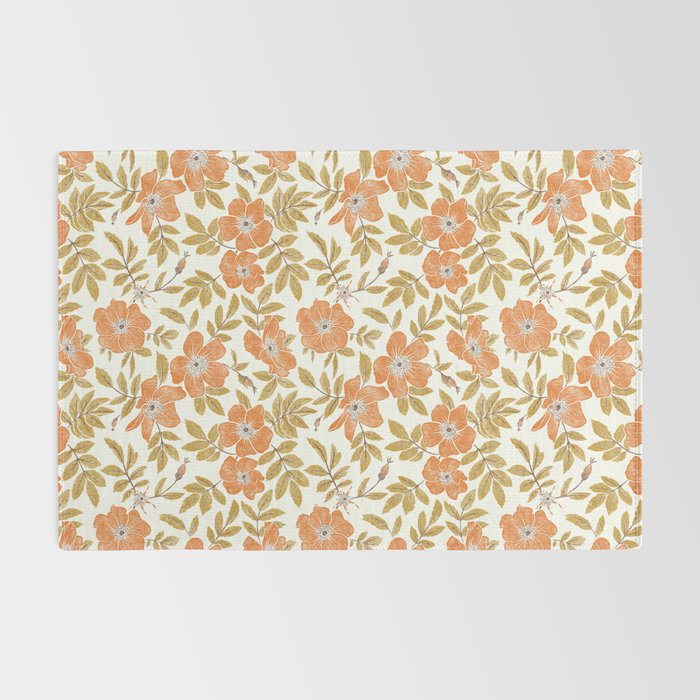 Wild Mountain Roses - vintage autumn leaves  Rug Gallery Image 2
