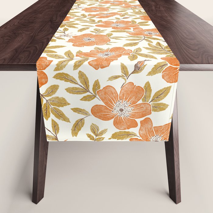 Wild Mountain Roses - vintage autumn leaves  Table Runner Gallery Image 1