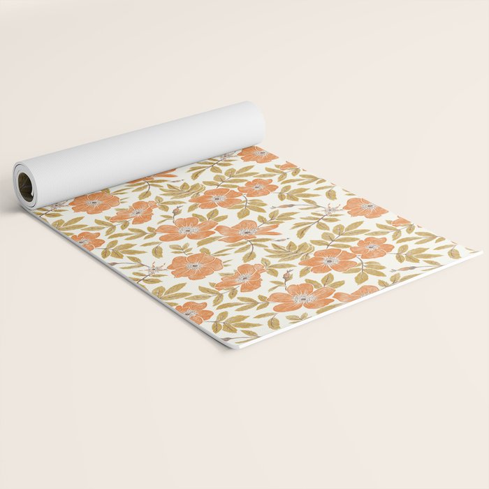 Wild Mountain Roses - vintage autumn leaves  Yoga Mat Gallery Image 2