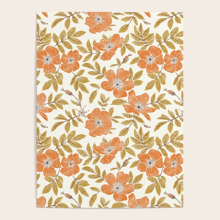 Wild Mountain Roses - vintage autumn leaves  Poster Gallery Image 4