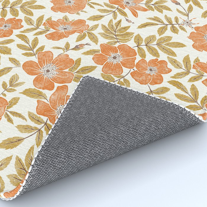 Wild Mountain Roses - vintage autumn leaves  Rug Gallery Image 4