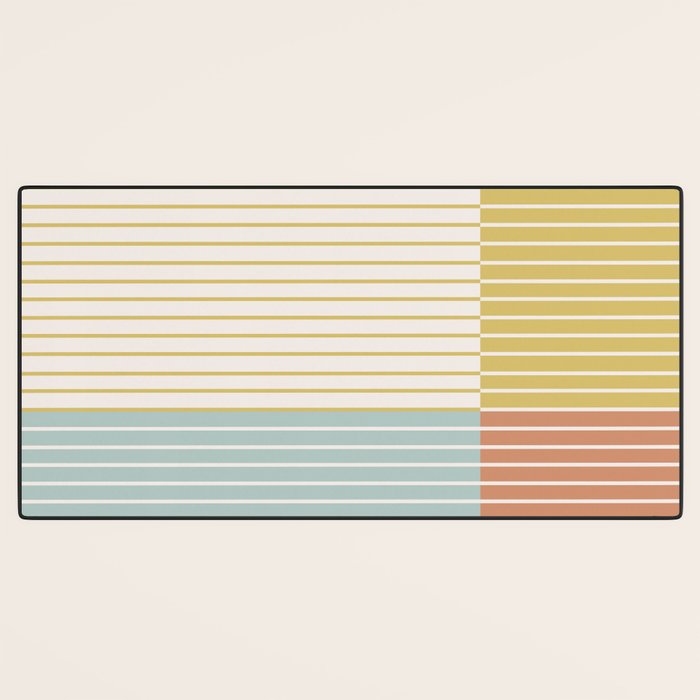Color Block Line Abstract IX Coastal Beachy Desk Mat Gallery Image 3
