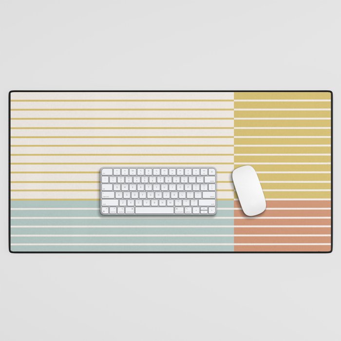 Color Block Line Abstract IX Coastal Beachy Desk Mat Gallery Image 1