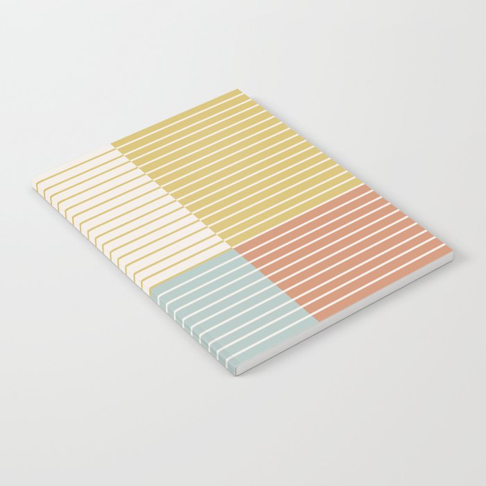 Color Block Line Abstract IX Coastal Beachy Notebook Gallery Image 1