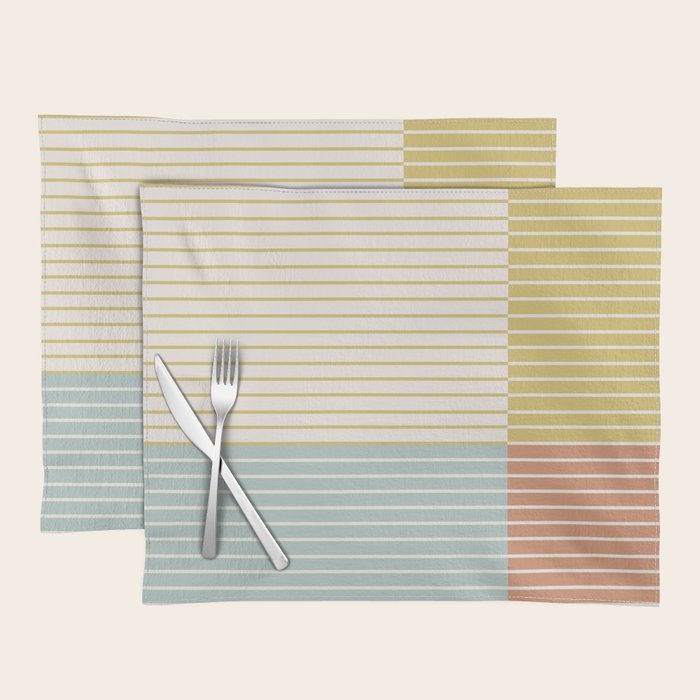 Color Block Line Abstract IX Coastal Beachy Placemat Gallery Image 1
