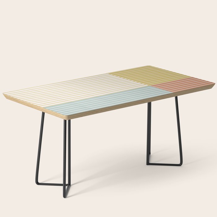 Color Block Line Abstract IX Coastal Beachy Coffee Table Gallery Image 1