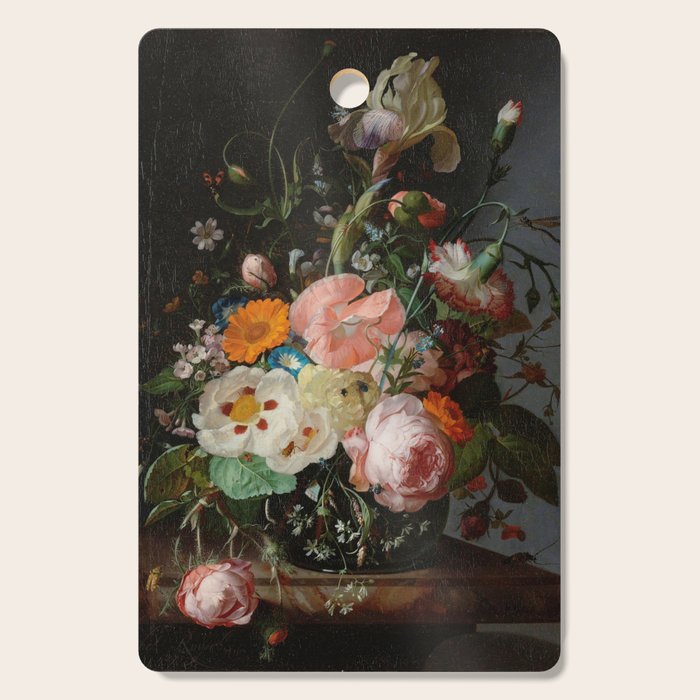 Still Life with Flowers on a Marble Tabletop, Rachel Ruysch, 1716 Cutting Board Gallery Image 1