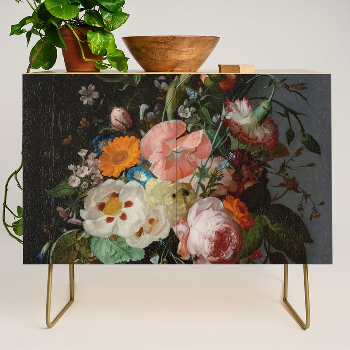 Still Life with Flowers on a Marble Tabletop, Rachel Ruysch, 1716 Credenza Gallery Image 1