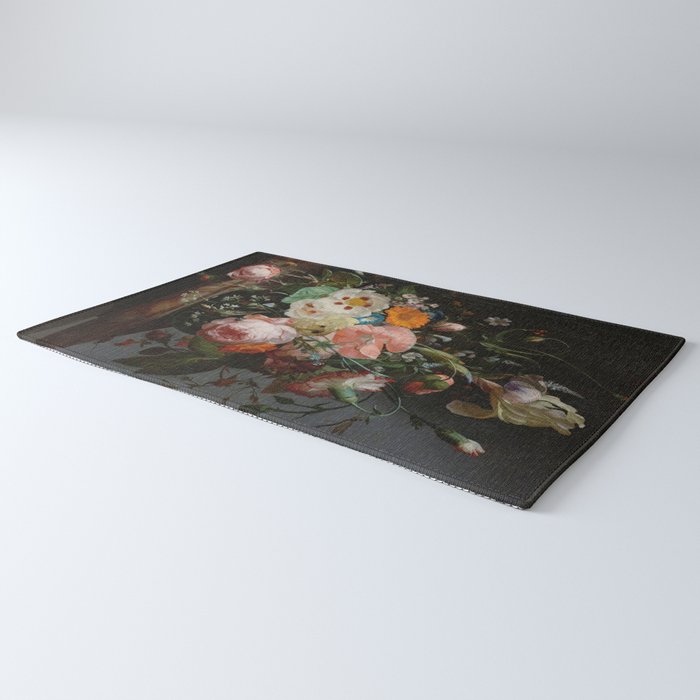 Still Life with Flowers on a Marble Tabletop, Rachel Ruysch, 1716 Rug Gallery Image 3