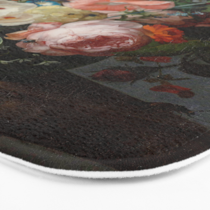 Still Life with Flowers on a Marble Tabletop, Rachel Ruysch, 1716 Bath Mat Gallery Image 3