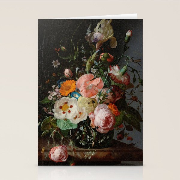 Still Life with Flowers on a Marble Tabletop, Rachel Ruysch, 1716 Stationery Card Gallery Image 1