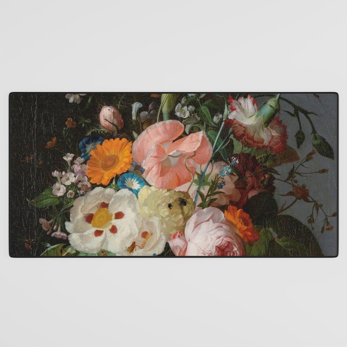 Still Life with Flowers on a Marble Tabletop, Rachel Ruysch, 1716 Desk Mat Gallery Image 3