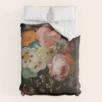 Still Life with Flowers on a Marble Tabletop, Rachel Ruysch, 1716 Duvet Cover Gallery Image 6